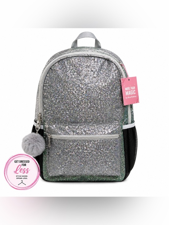 More Than Magic Other - More Than Magic 16.5” Girls Backpack Glitter Sparkle Pom Pom School Bag NWT